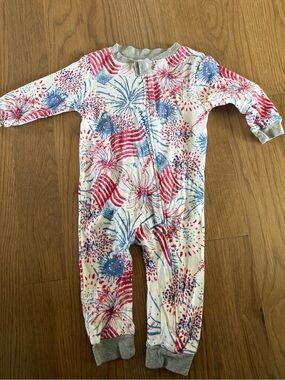 Burt's Bees Kids Fireworks Pajamas in Red, Blue & White